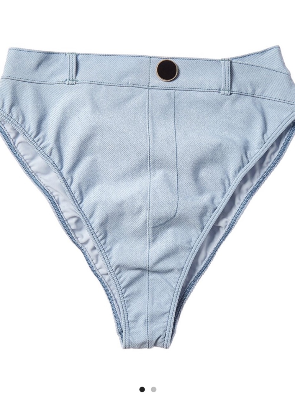 Montce Denim blue High-Cut Shortie Bottom with Button Waist
